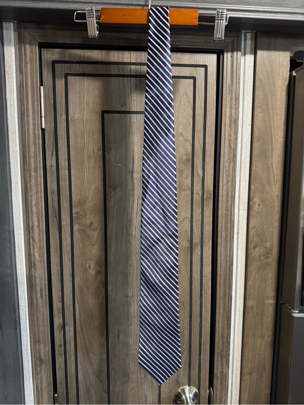 Tommy Hilfiger Silk Navy & White Diagonal Stripe Tie